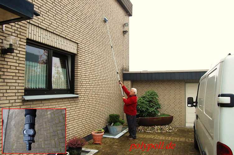 Waschbürste mit Teleskop- Wasserdurchlauf